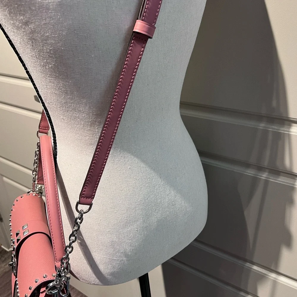 Michael Kors Medium Royal Pink Crossbody Bag with Silver Studs - Picture 8 of 8